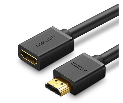 Kabel i złączka UGREEN Kabel HDMI męski do HDMI żeński HD107 FullHD 3D 2m czarny